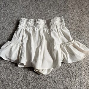 White Women's Ruffled Shorts